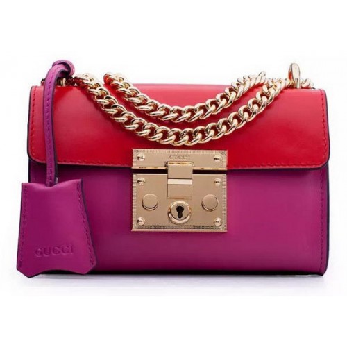 Gucci Padlock Sacs à bandoulière en cuir 409487 Rose&Rouge
