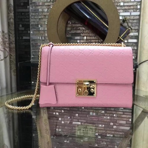 Gucci Padlock Series Gucci Signature Sac à bandoulière 409486 Rose