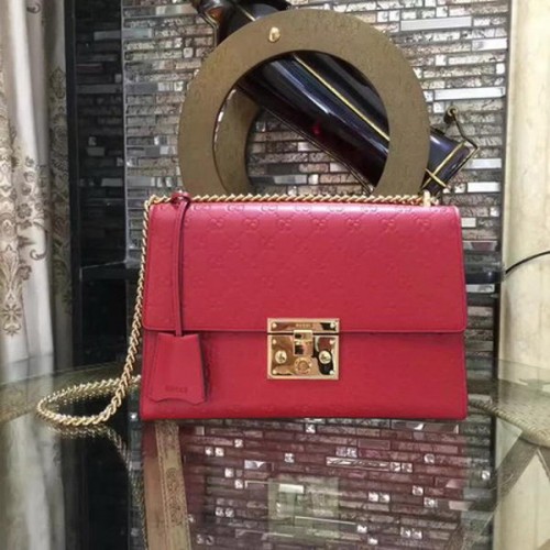 Gucci Padlock Series Gucci Signature Sac à bandoulière 409486 Rouge