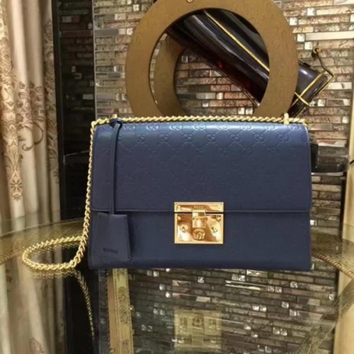 Gucci Padlock Series Gucci Signature Sac à bandoulière 409486 Royal