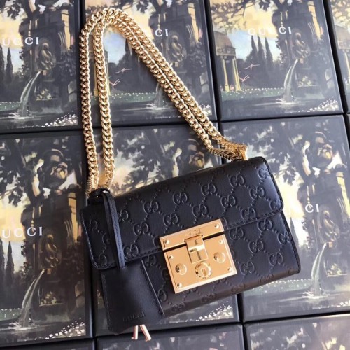 Gucci Padlock petit sac à bandoulière GG 409487 noir
