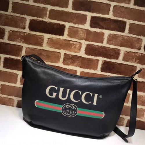 Gucci Print sac hobo demi-lune 523588 noir