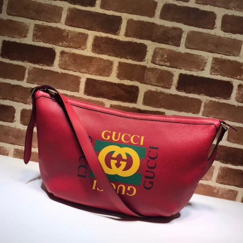 Gucci Print sac hobo demi-lune 523588 rouge