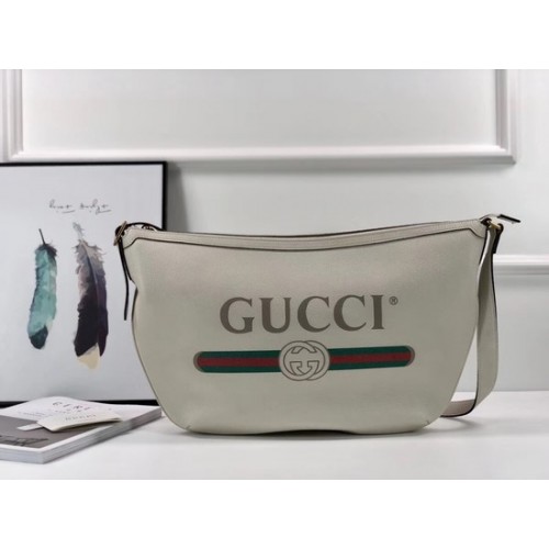 Gucci Print sac hobo demi-lune 523588 blanc