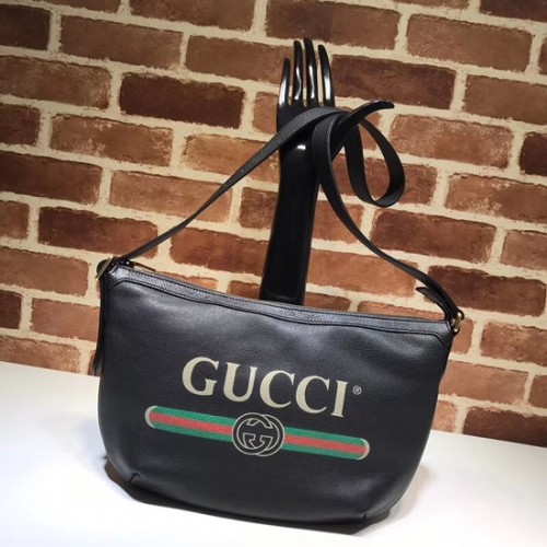 Gucci Print sac hobo demi-lune 523589 noir