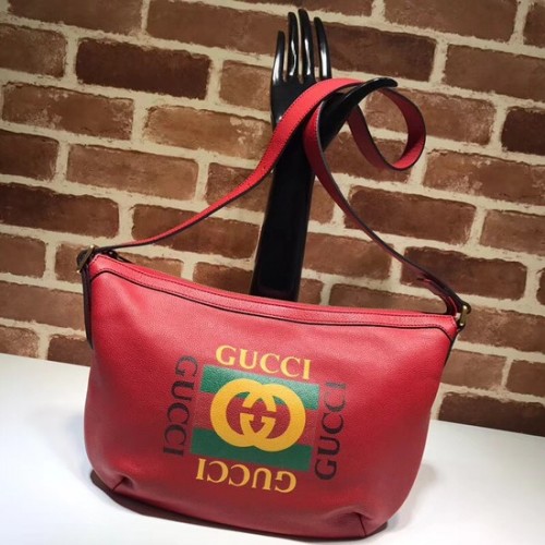 Gucci Print sac hobo demi-lune 523589 rouge