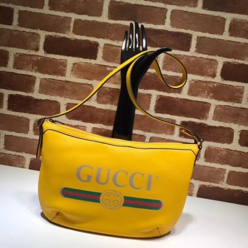 Gucci Print sac hobo demi-lune 523589 jaune
