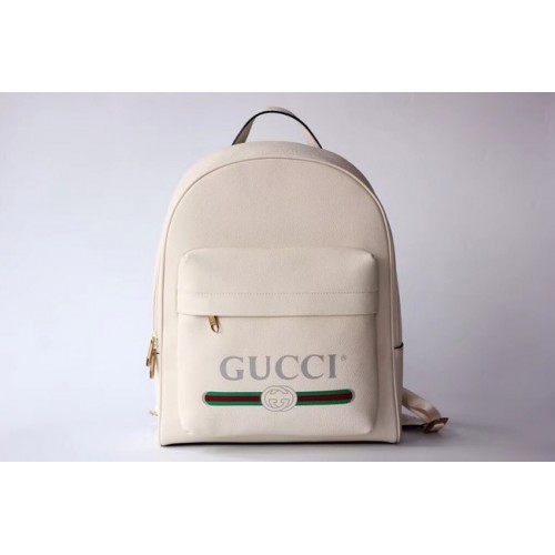 Gucci Print sac à dos en cuir 547834 blanc cassé