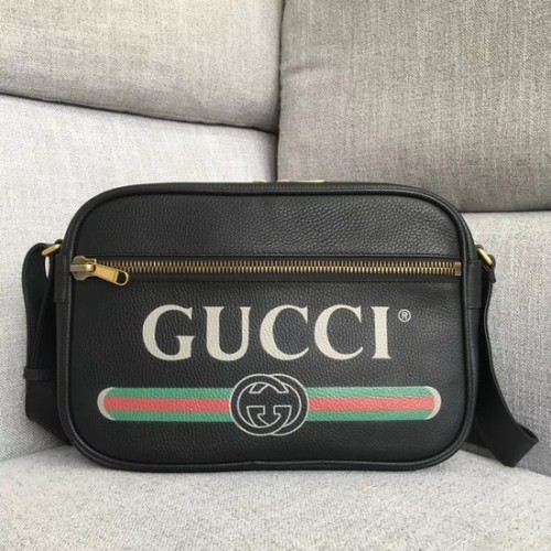 Gucci Sac à bandoulière imprimé 523589 noir
