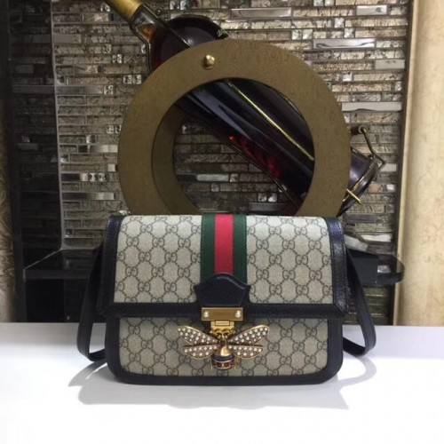 Gucci Queen Margaret GG Supreme sac à bandoulière moyen 524356 noir