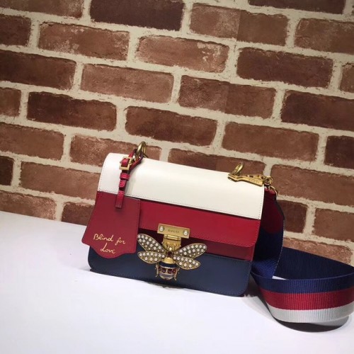 Gucci Queen Margaret petit sac à bandoulière 476542 rouge&blanc&bleu