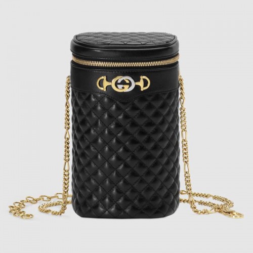 Gucci Sac ceinture en cuir matelassé 572298 noir