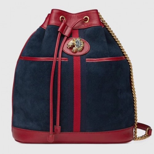 Gucci Rajah sac seau moyen 553961 Daim bleu