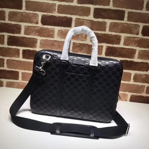 Sac de sport en cuir Gucci Signature 451169 Noir