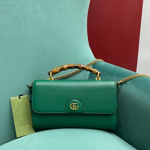 Gucci Petit sac à poignée supérieure avec Bamboo 675794 vert