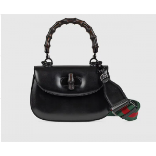 Gucci Petit sac à poignée supérieure avec Bamboo 675797 noir