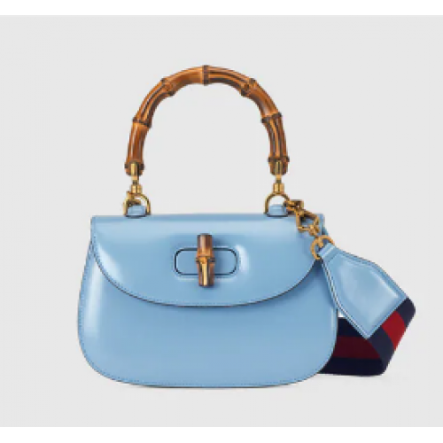 Gucci Petit sac à main avec bambou 675797 bleu