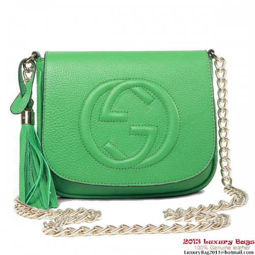 Gucci Soho 323190 Sac à bandoulière chaîne en cuir vert