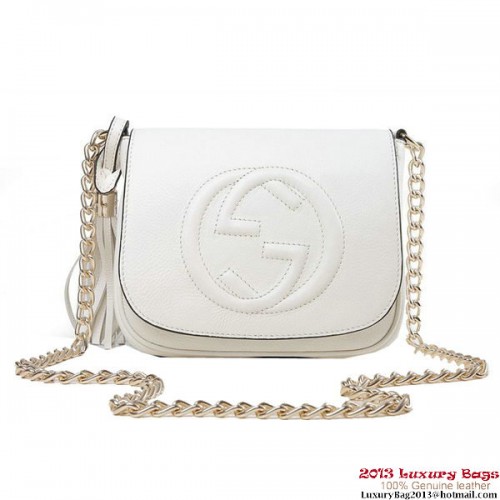 Gucci Soho 323190 Sac à bandoulière chaîne en cuir blanc