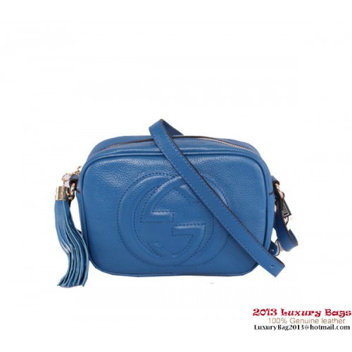 Gucci Soho Sac Disco En Cuir De Veau 308364 Bleu