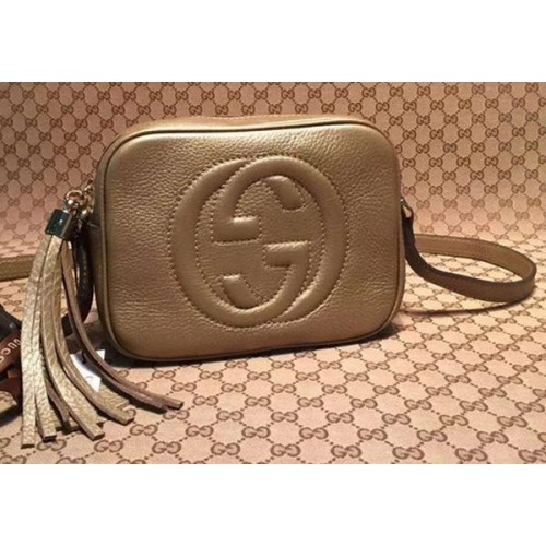 Gucci Soho Sac Disco En Cuir De Veau 308364 Or