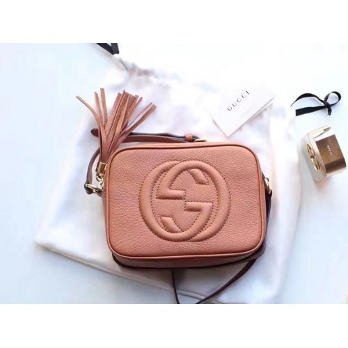 Gucci Soho Sac Disco en Cuir de Veau 308364 Rose Beige