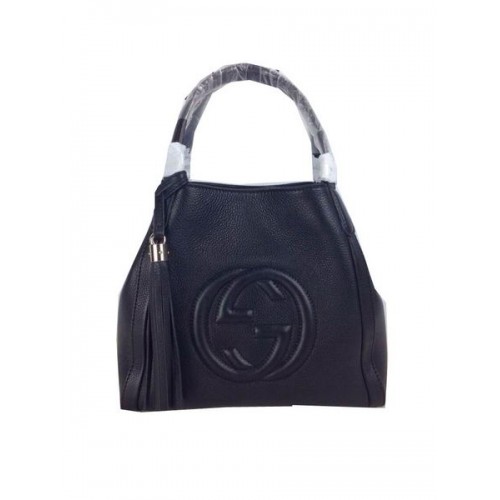 Gucci Soho Sacs à bandoulière en cuir grainé 336751 Noir