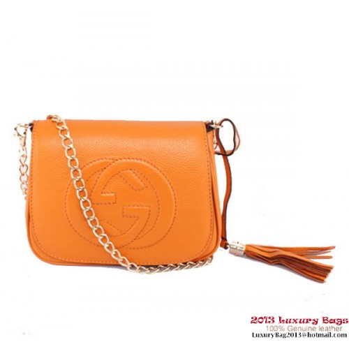 Gucci Soho Sac à bandoulière en chaîne en cuir 323190 Camel