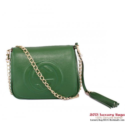 Gucci Soho Sac à bandoulière en chaîne en cuir 323190 Vert