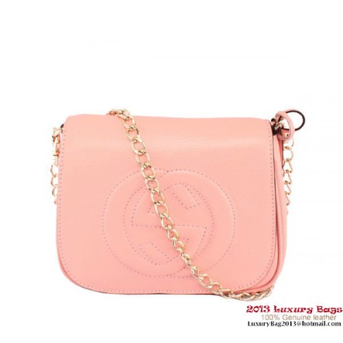 Gucci Soho Sac à bandoulière en chaîne en cuir 323190 Rose