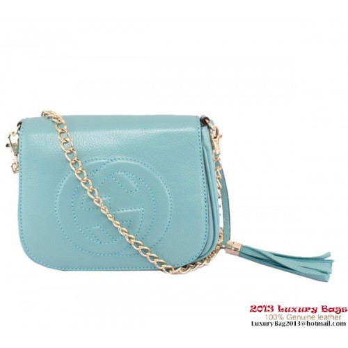 Gucci Soho Sac à bandoulière en chaîne en cuir 323190 RoyalBlue