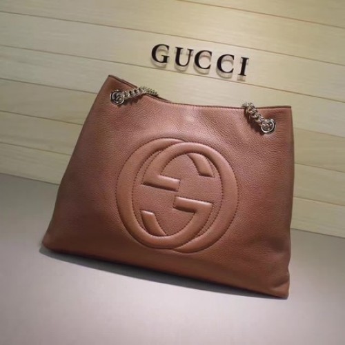 Gucci Soho Medium Tote Bag Cuir de veau 308982 Abricot