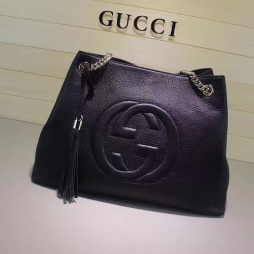Gucci Soho Medium Tote Bag Cuir de veau 308982 Noir