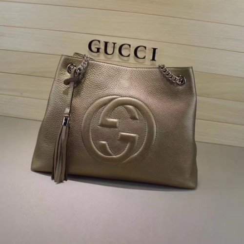 Gucci Soho Medium Tote Bag Cuir de veau 308982 Bronze