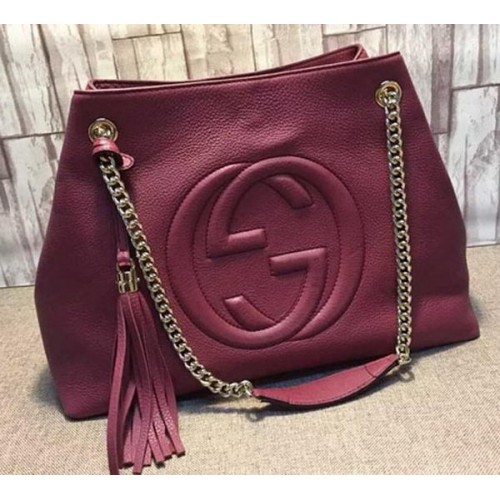 Gucci Soho Medium Tote Bag Cuir de veau 308982 Marron