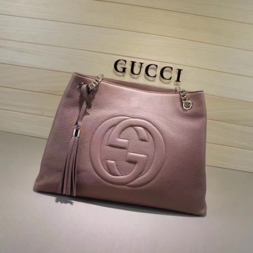 Gucci Soho Medium Tote Bag Cuir de veau 308982 Rose