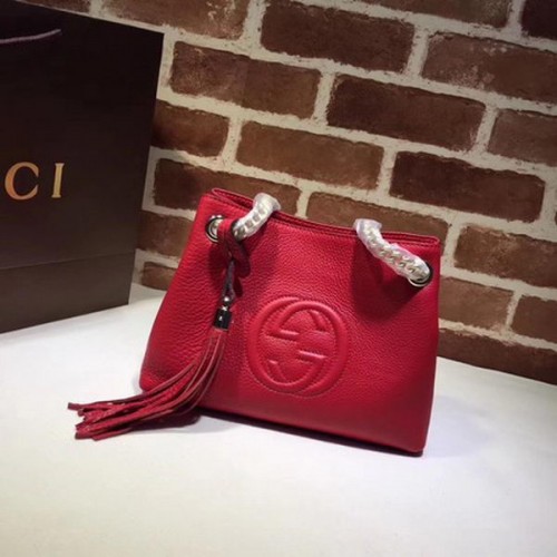 Gucci Soho Petit Sac Fourre-Tout Cuir De Veau 387043 Rouge