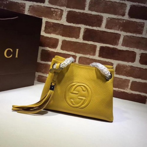 Gucci Soho Petit Sac Fourre-Tout Cuir De Veau 387043 Jaune