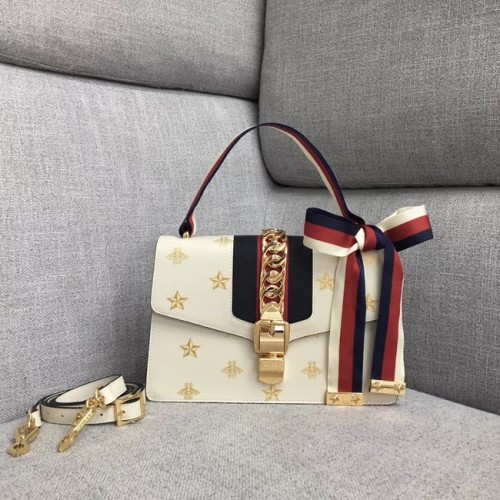 Gucci Sylvie Bee Star petit sac à bandoulière A421882 blanc