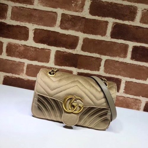 Gucci Velvet GG Sac à bandoulière 446744 Kaki