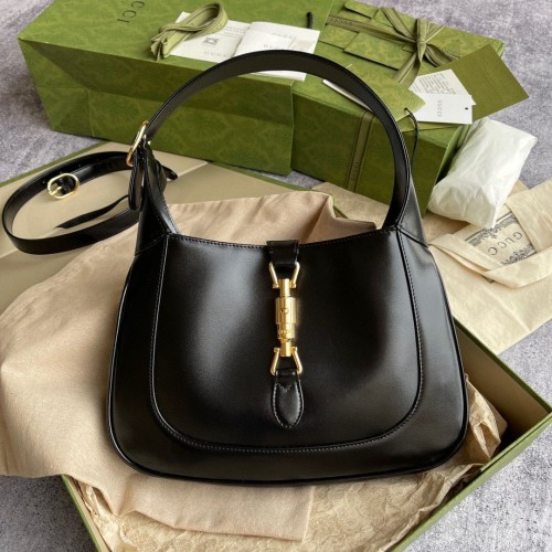 Gucci Vintage Jackie 1961 Sac Hobo en cuir d'origine 636709 Noir