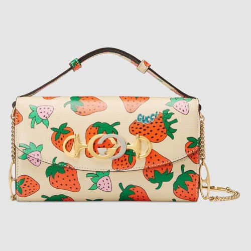 Gucci Mini-sac imprimé Zumi Strawberry 564718