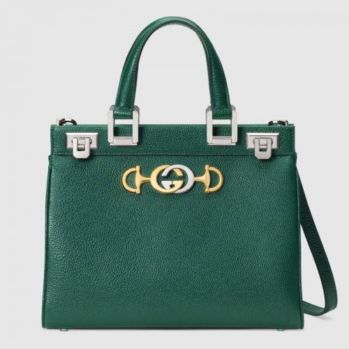 Gucci Zumi petit sac à main en cuir grainé 569712 Vert foncé