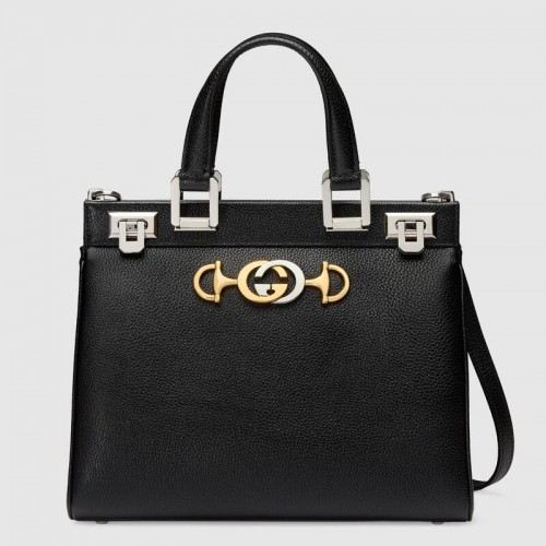 Gucci Zumi petit sac à main en cuir grainé 569712 Noir