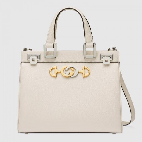 Gucci Zumi petit sac à main en cuir grainé 569712 Blanc