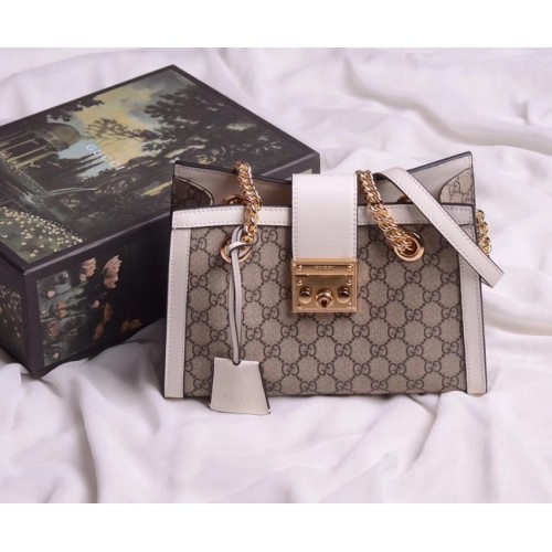 Gucci original sac à bandoulière Padlock 498156 blanc