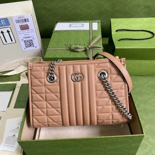 Gucci petit sac à bandoulière en cuir 681483 Rose beige
