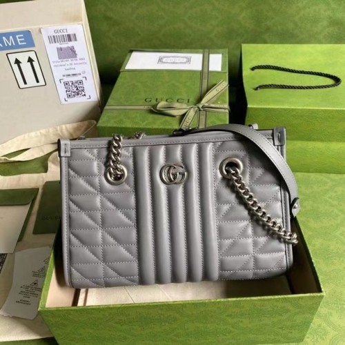 Gucci petit sac à bandoulière en cuir 681483 gris