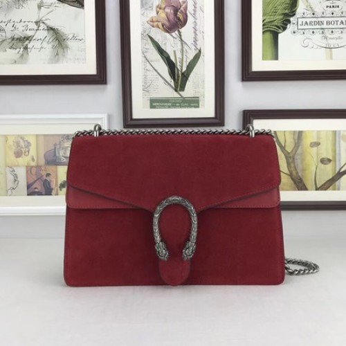 Gucci Dionysus Sac à bandoulière en cuir suédé 403348 Rouge