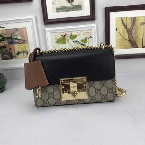 Gucci Padlock GG Supreme Sacs à bandoulière 409487 Noir
